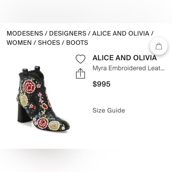Alice + Olivia Myra Embroidered Leather Booties - Picture 4 of 14